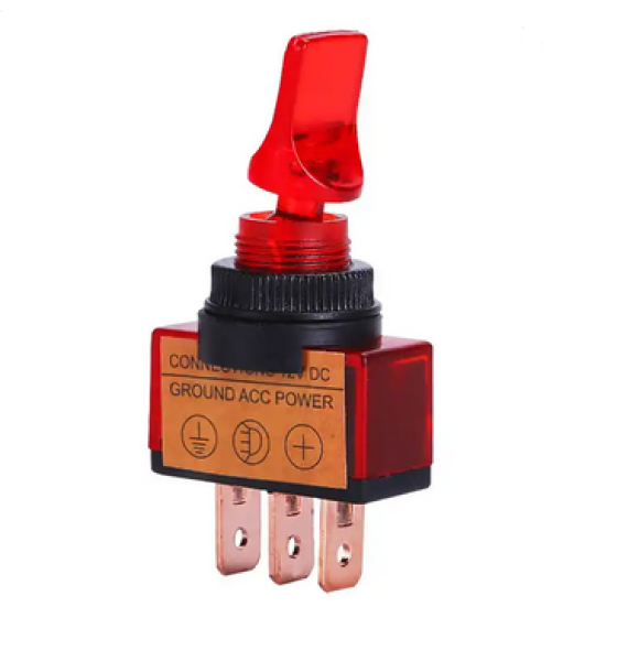 EIN-AUS-Schalter ASW-14D 12V / 20A rot beleuchtet